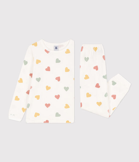 Kinderpyjama aus Nicki mit Herzmotiv für Mädchen weiss MARSHMALLOW/weiss MULTICO