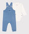 Baby-Set Latzhose aus Nicki blau BEACH