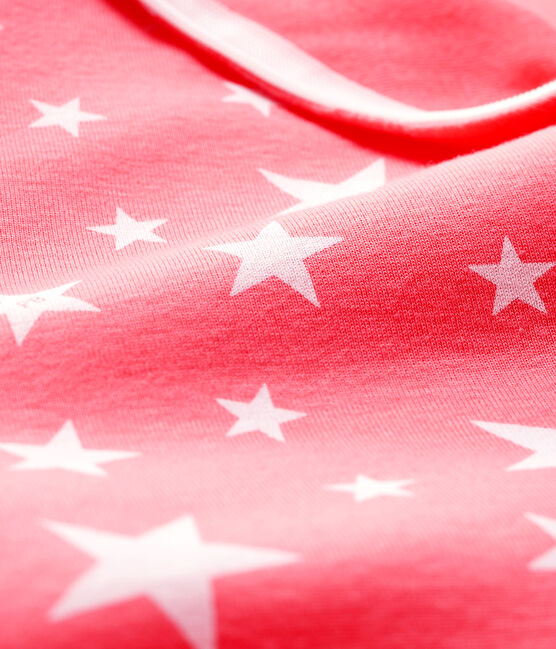 Baby-Strampler aus Baumwolle mit Reißverschluss und Sternenmotiv. rosa PEACHY/weiss MARSHMALLOW