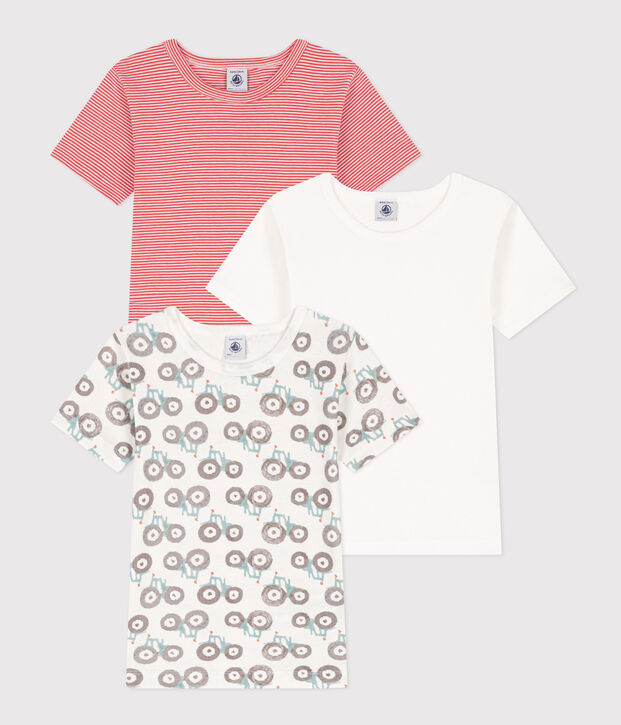 3er-Set kurz&auml;rmelige T-Shirts aus Baumwolle mit Trecker-Motiv f&uuml;r Jungen vielfarbig