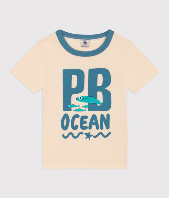 Kurzärmeliges Kinder-T-Shirt aus Baumwolle für Jungen weiss AVALANCHE/ MULTICO