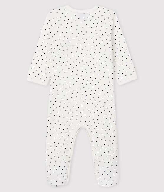 Baby-Strampler aus Baumwolle mit "Paris"-Motiv für Mädchen weiss MARSHMALLOW/blau MEDIEVAL