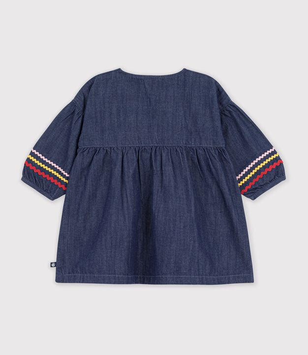 Lang&auml;rmeliges Baby-Kleid aus Denim blau