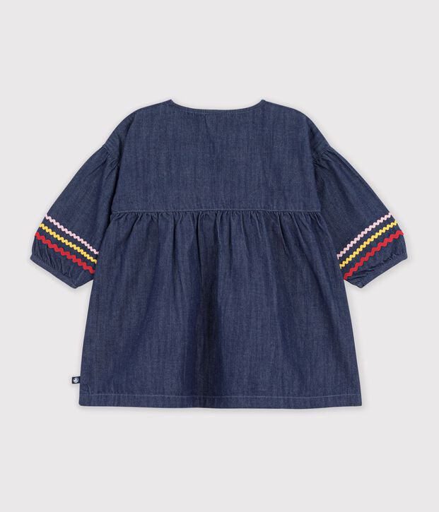 Lang&auml;rmeliges Baby-Kleid aus Denim blau