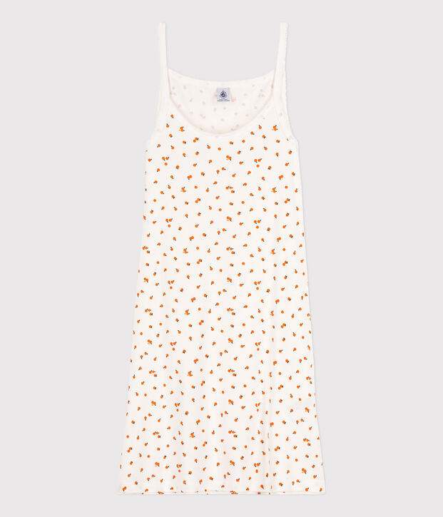 Babydoll Orangettes aus Baumwolle f&uuml;r Damen weiss/vielfarbig