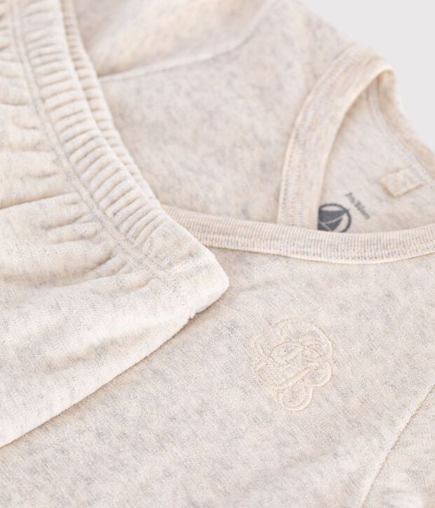 Baby-Set aus einfarbiger Baumwolle mit Bruststickerei MONTELIMAR CHINE