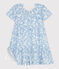 Kurzärmeliges Kinder-Kleid aus bedruckter Baumwolle blau MARSHMALLOW/ PORCELANA