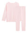 Pyjama aus aufgerautem, extra warmem Bouclé-Frottier für kleine Mädchen rosa MINOIS