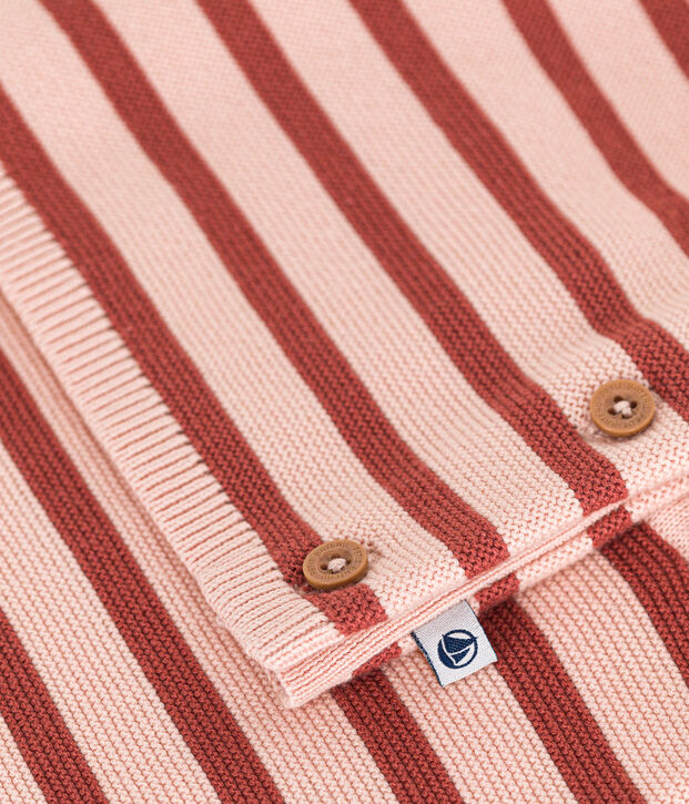 Baby-Set aus Baumwoll-Strick rosa/braun