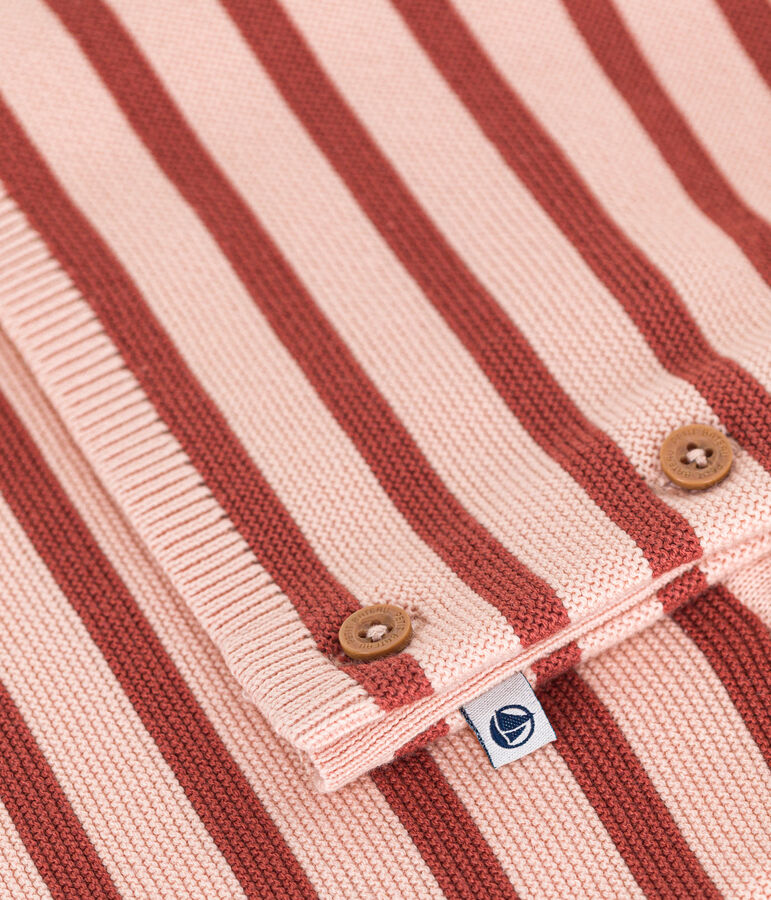 Baby-Set aus Baumwoll-Strick rosa/braun