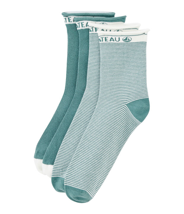 Set aus zwei Paar Damensocken gr&uuml;n