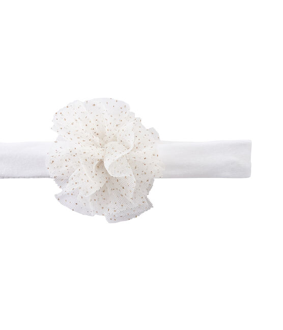 Mädchen-Haarband mit Blume weiss MARSHMALLOW