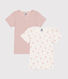 2er-Set kurzärmelige Kinder-T-Shirts aus Baumwolle mit Blumenmotiv