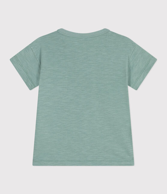 Kurzärmeliges Kinder-T-Shirt aus einfarbiger Baumwolle grün PAUL