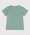 Kurzärmeliges Kinder-T-Shirt aus einfarbiger Baumwolle grün PAUL