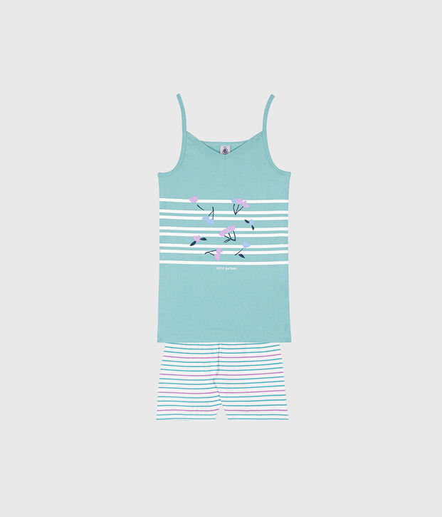 Pyjama short en c&ocirc;te gr&uuml;n/vielfarbig