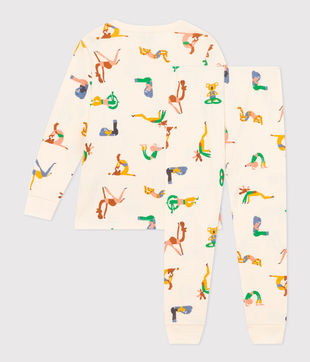 Kinderpyjama aus Baumwolle mit Tier-Printmotiv naturfarben/vielfarbig