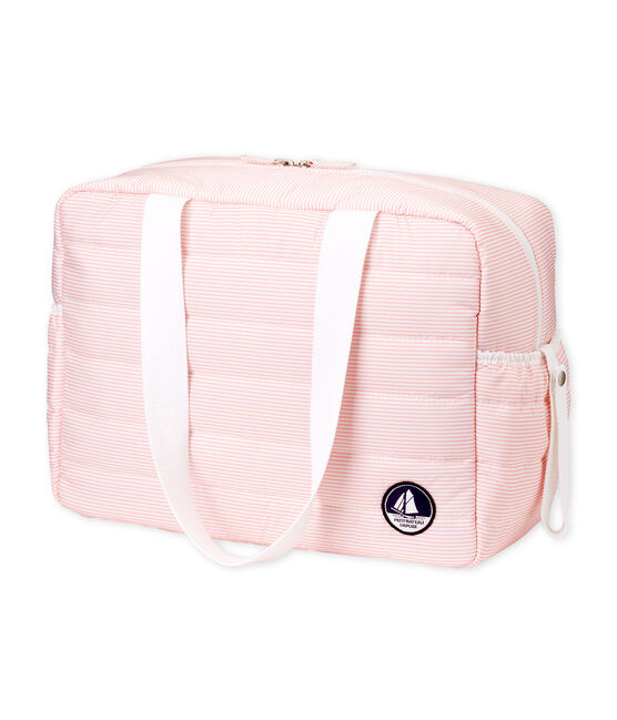 Wickeltasche aus gestepptem Polyester. rosa ROSAKO/weiss MARSHMALLOW