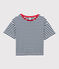 Damen-T-Shirt DAS BOXY aus Baumwolle blau MEDIEVAL/weiss MARSHMALLOW
