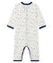 Baby-Strampler ohne Füße aus Rippstrick für Jungen weiss MARSHMALLOW/weiss MULTICO
