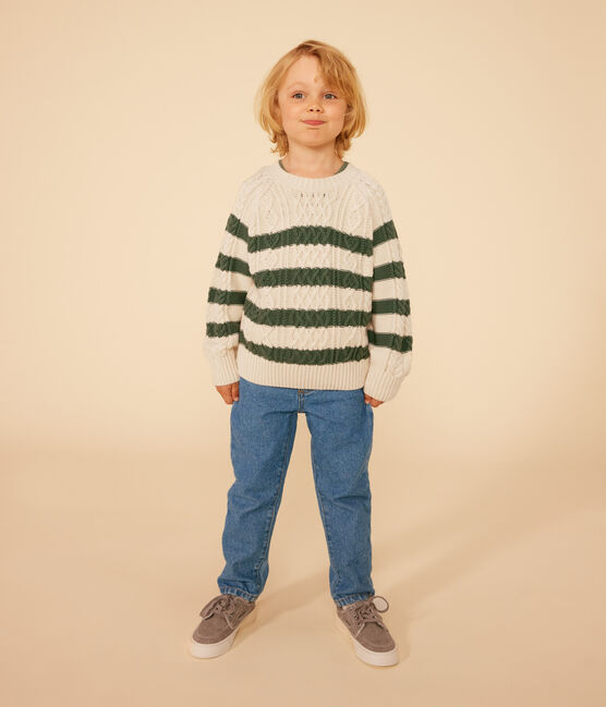 Irischer Kinderpullover mit Streifen aus Baumwolle AVALANCHE/ CROCO