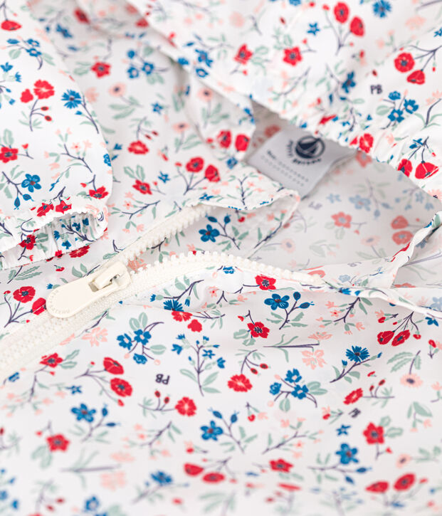 Baby-Windjacke mit UV-Schutz aus Polyester mit Blumenmuster weiss/vielfarbig