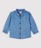Langärmeliges Baby-Hemd aus leichtem Denim für Jungen blau DENIM CLAIR