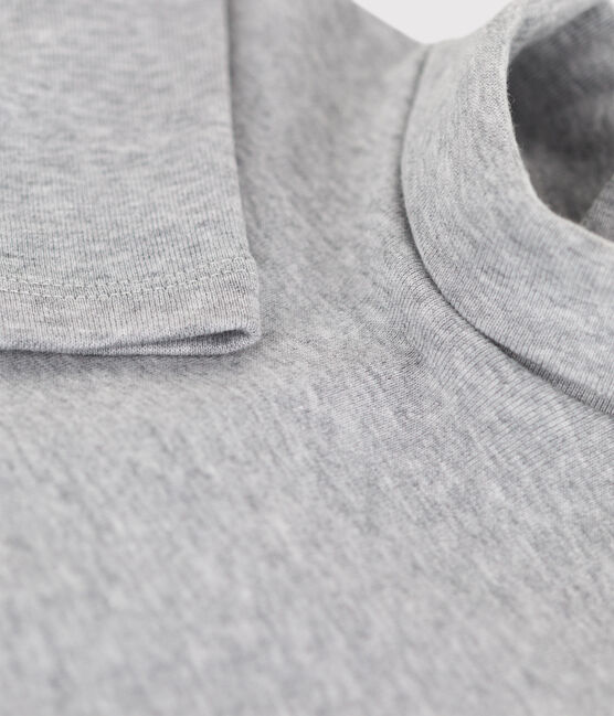 Langärmeliger Baby-Body aus Baumwolle mit Rollkragen grau FUMEE CHINE
