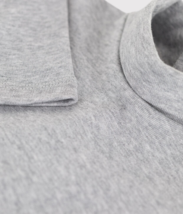 Lang&auml;rmeliger Baby-Body aus Baumwolle mit Rollkragen grau