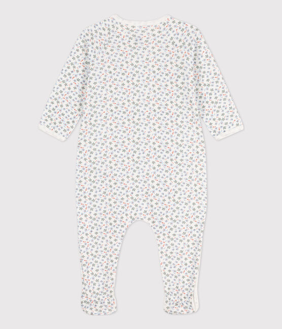 Bedruckter Baby-Strampler aus Molton weiss MARSHMALLOW/weiss MULTICO