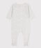 Bedruckter Baby-Strampler aus Molton weiss MARSHMALLOW/weiss MULTICO