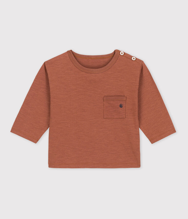 Lang&auml;rmeliges Baby-T-Shirt aus Baumwolle braun