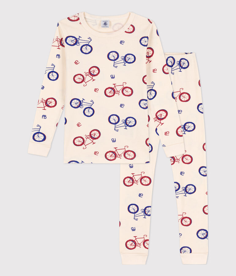 Kinderpyjama in schmaler Passform aus Baumwolle weiss AVALANCHE/ MULTICO