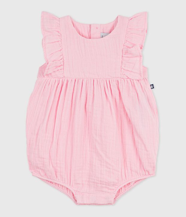 &Auml;rmelloser Baby-Kurzoverall aus einfarbiger Baumwolle MARQUISE