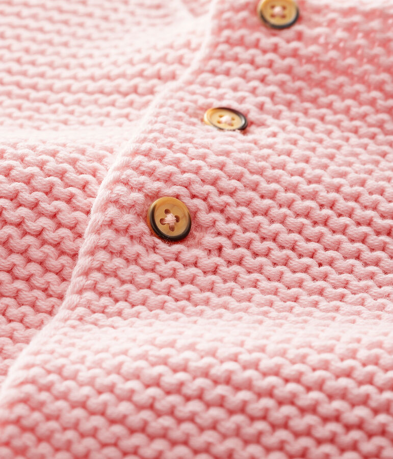 Baby-Cardigan f&uuml;r M&auml;dchen aus Wolle und Baumwolle rosa MINOIS