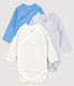 3er-Set langärmelige Baby-Bodys aus Bio-Baumwolle im Kimono-Schnitt