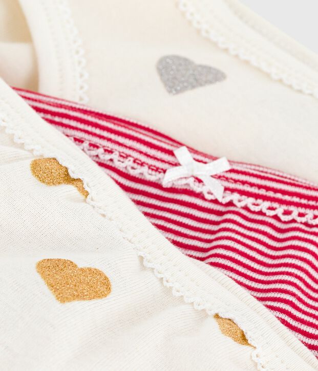 Set Kinder-Slips aus Baumwolle mit Herzmotiv vielfarbig