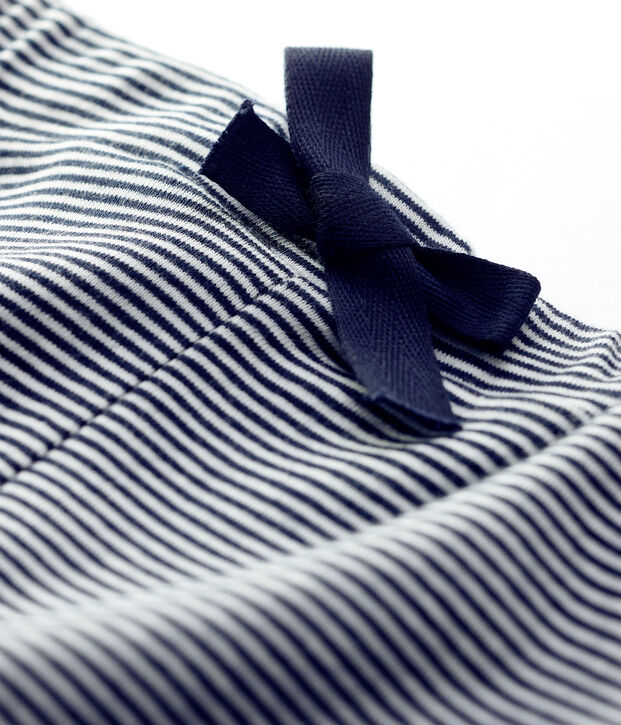 Baby-Shorts aus Bio-Baumwolle mit Ringelstreifen blau/weiss