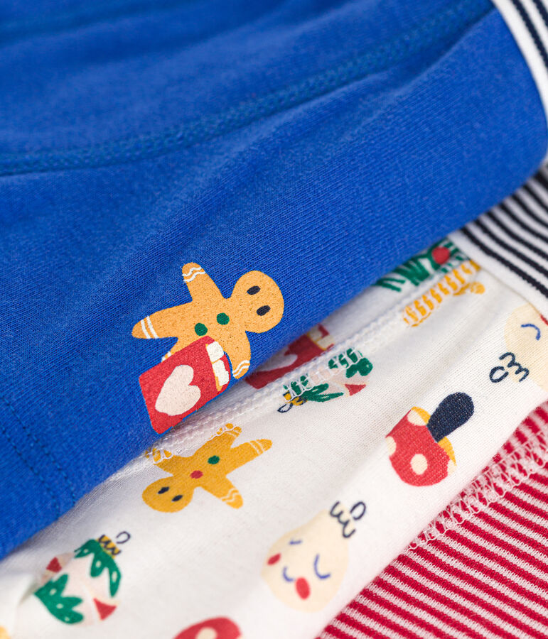 3er-Set Kinder-Boxershorts aus Baumwolle mit Weihnachts-Motiven vielfarbig