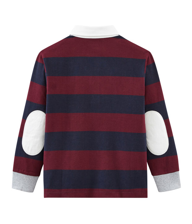 Gestreiftes lang&auml;rmeliges Jungen&bull; Polohemd blau/rot