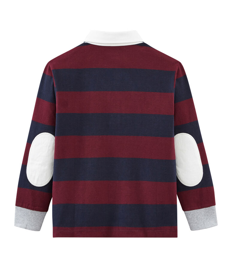 Gestreiftes lang&auml;rmeliges Jungen&bull; Polohemd blau/rot