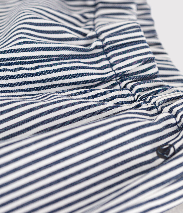 Baby-Hose aus gestreiftem Canvas blau/weiss