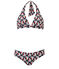 Bedruckter Damen-Bikini blau SMOKING/weiss MULTICO