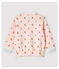 Baby-Teddy-Blouson aus bedrucktem Molton für Mädchen rosa FLEUR/weiss MULTICO