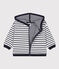 Baby-Hoodie aus dickem Jersey weiss MARSHMALLOW/blau SMOKING