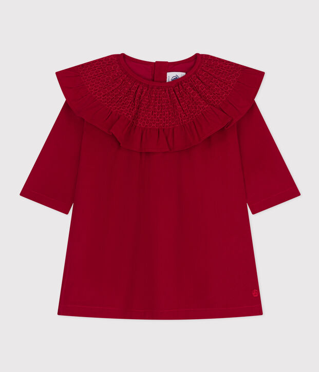 Lang&auml;rmeliges Babykleid aus Feincord rot