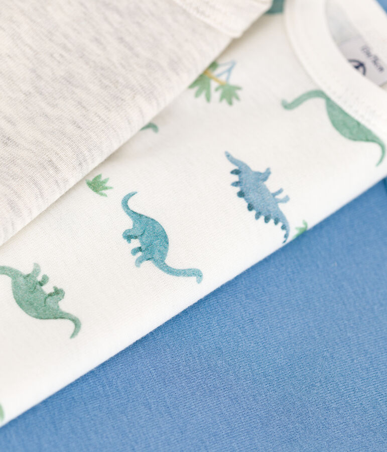 3er-Set kurz&auml;rmelige Strampler aus bedruckter Baumwolle vielfarbig