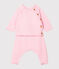 2-teiliges Baby-Set aus Baumwolle, Merinowolle und Polyester rosa FLEUR