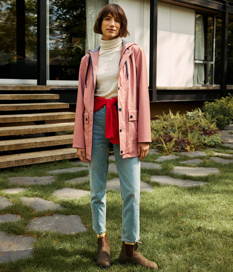 Ikonische Regenjacke f&uuml;r Damen und Herren rosa ROSEWOOD