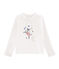 Langärmeliges Kinder-T-Shirt Mädchen weiss MARSHMALLOW